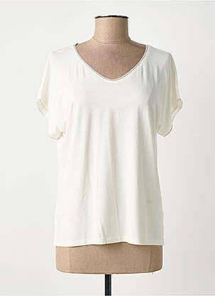 T-shirt col v manches courtes beige TINTA STYLE femme