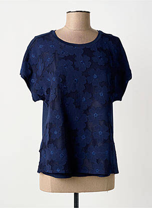 T-shirt stretch manches courtes bleu THOMAS RABE femme