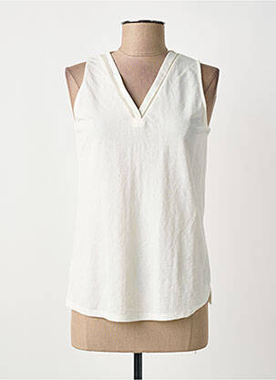 Top col v sans manche beige TINTA STYLE femme