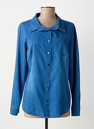 Chemisier coupe cintrée manches longues bleu GUY DUBOUIS femme