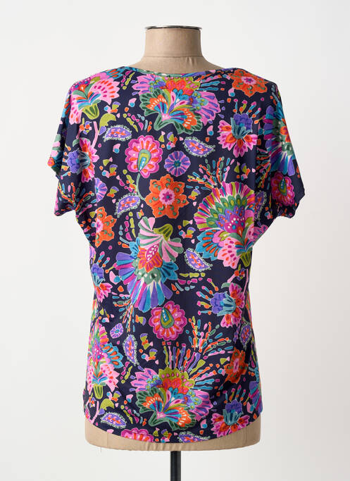 T-shirt col v manches courtes bleu TINTA STYLE femme