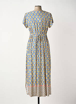 Robe longue imprimé fantaisie manches courtes jaune TINTA femme