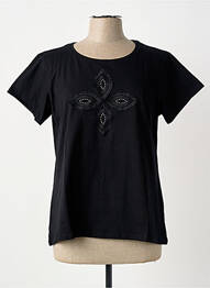 T-shirt coupe droite manches courtes noir BARILOCHE femme