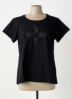 T-shirt coupe droite manches courtes noir BARILOCHE femme