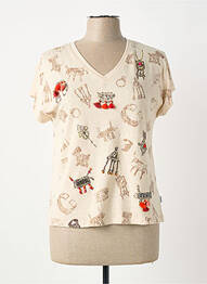 T-shirt imprimé fantaisie manches courtes beige ANANKE femme