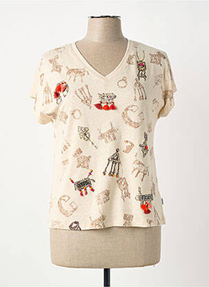 T-shirt imprimé fantaisie manches courtes beige ANANKE femme