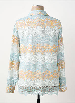 Chemisier coupe droite manches longues bleu GREGORY PAT femme