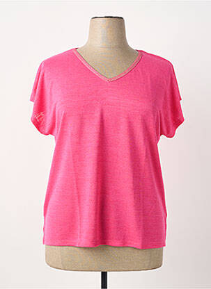Top stretch manches courtes rose BARILOCHE femme