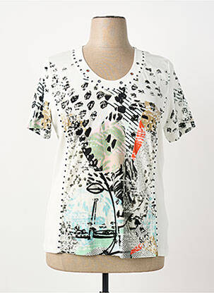 T-shirt imprimé fantaisie manches courtes blanc BAGORAZ femme