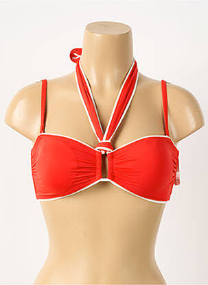 Haut de maillot de bain fermeture liens à nouer haut soutien-gorge avec mousse de rembourrage amovible rouge AUBADE femme