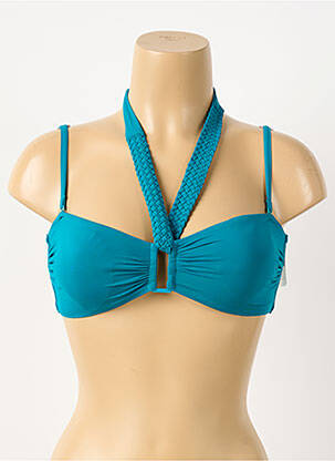 Haut de maillot de bain fermeture liens à nouer haut soutien-gorge avec mousse de rembourrage amovible bleu AUBADE femme