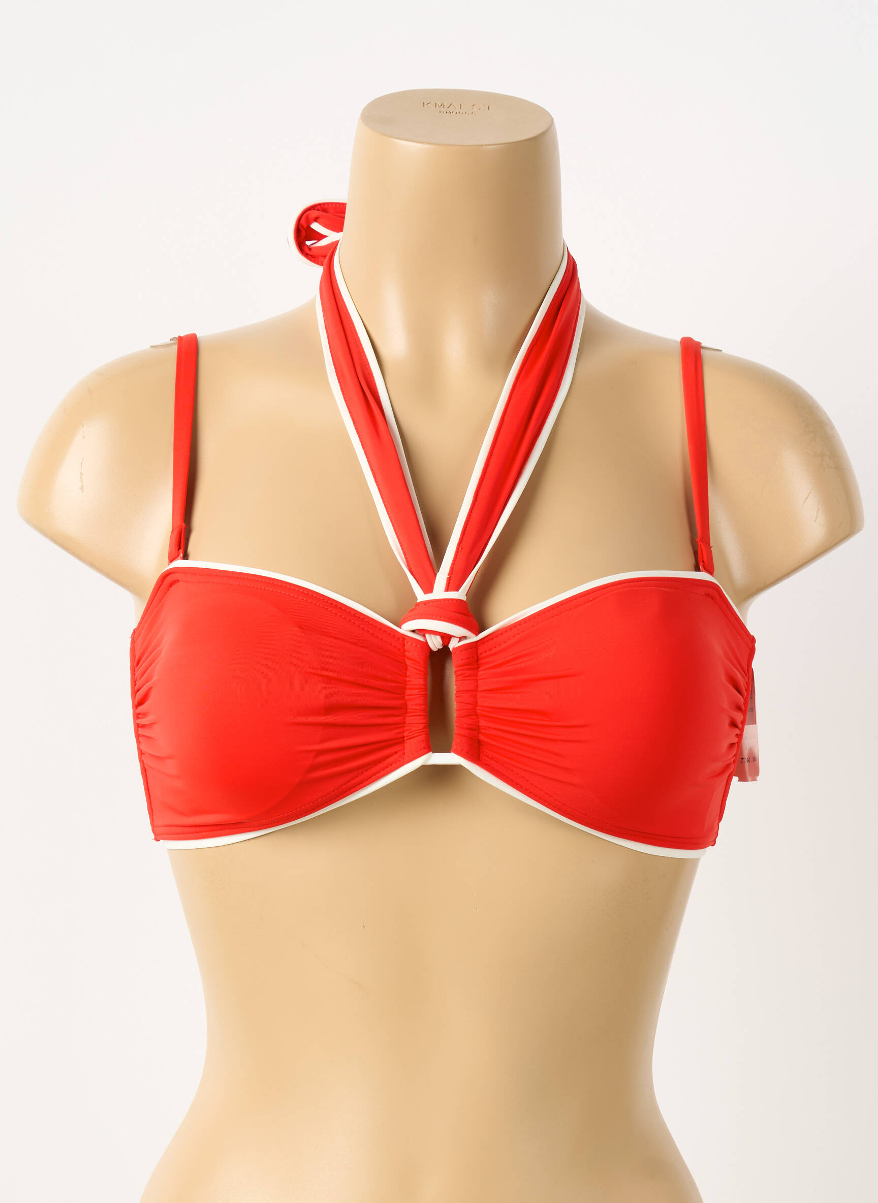 Haut de maillot de bain fermeture liens à nouer haut soutien-gorge avec mousse de rembourrage amovible rouge AUBADE femme