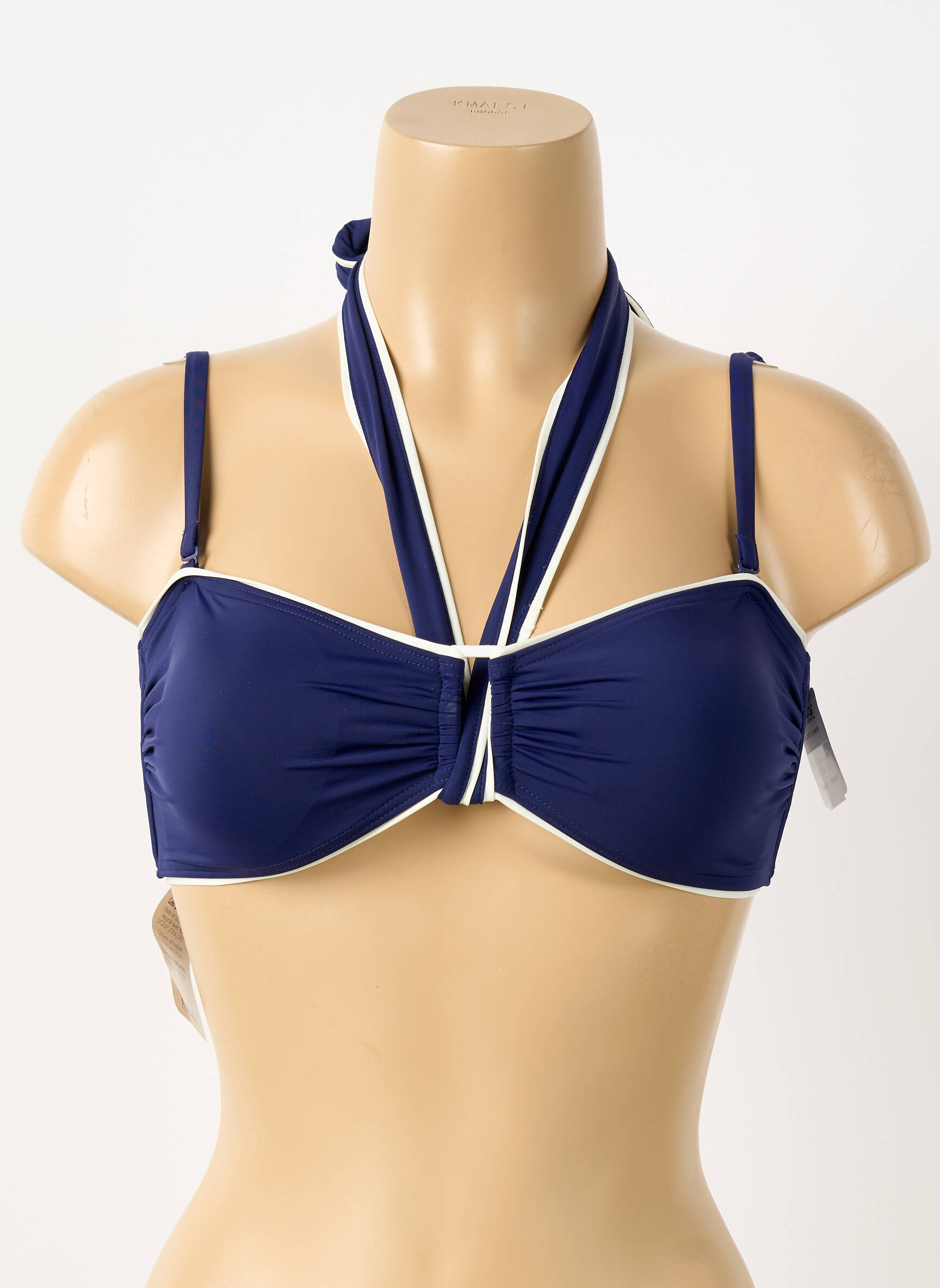 Haut de maillot de bain fermeture liens à nouer haut soutien-gorge avec mousse de rembourrage amovible bleu AUBADE femme