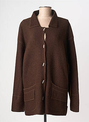 Gilet manches longues stretch marron TERA BORA femme