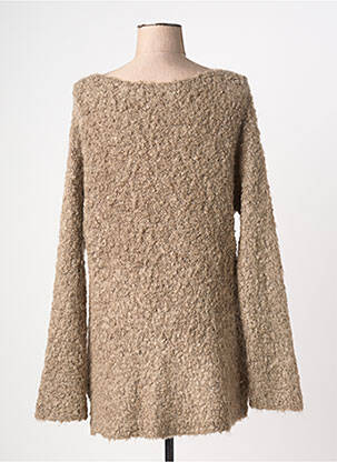 Pull tunique stretch manches longues marron STUDIO BIRKIN femme