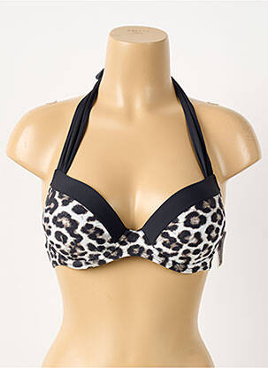Haut de maillot de bain bretelles élastiquées ajustables haut soutien-gorge push-up noir AUBADE femme