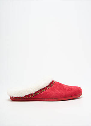 Chaussons/pantoufles bout rond talon plat jusqu'à 3cm rouge SOIR ET MATIN femme