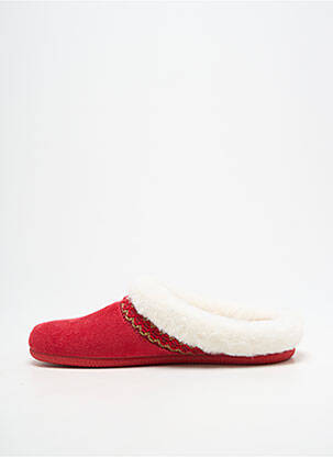 Chaussons/pantoufles bout rond talon plat jusqu'à 3cm rouge SOIR ET MATIN femme