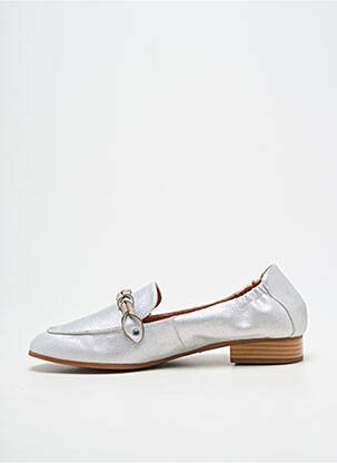 Mocassins tissage satiné talon plat jusqu'à 3cm argent MAM'ZELLE femme