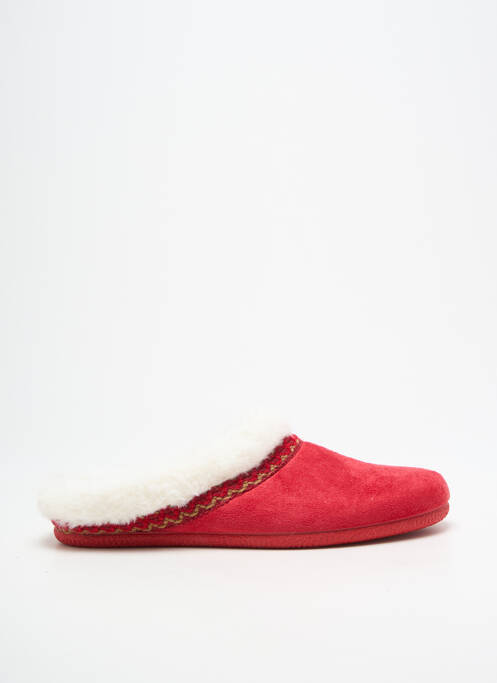Chaussons/pantoufles bout rond talon plat jusqu'à 3cm rouge SOIR ET MATIN femme