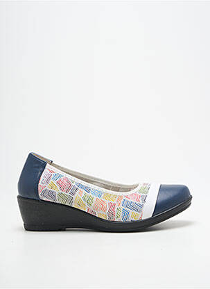 Ballerines matière lisse talon de 4 à 6cm bleu INEA femme