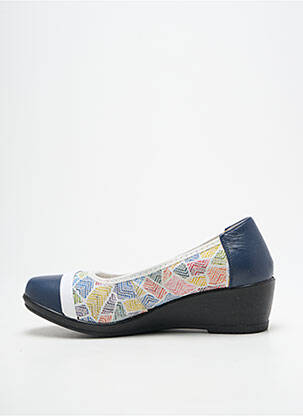 Ballerines matière lisse talon de 4 à 6cm bleu INEA femme