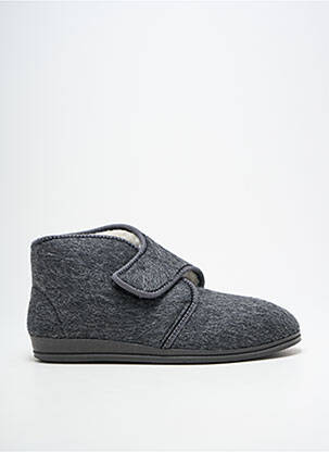 Chaussons/pantoufles fermeture scratch bout rond gris ROHDE homme