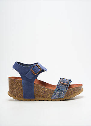 Sandales/nu pieds tissage satiné talon de 7 à 9cm bleu METAMORF'OSE femme