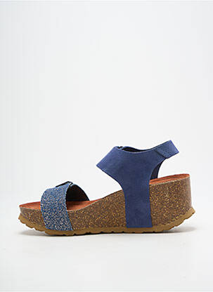 Sandales/nu pieds tissage satiné talon de 7 à 9cm bleu METAMORF'OSE femme