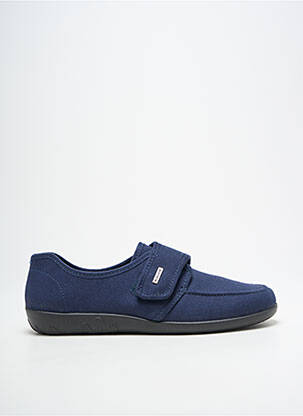 Chaussons/pantoufles fermeture scratch bout rond bleu ROHDE homme