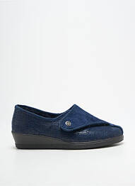 Chaussons/pantoufles tissage satiné talon plat jusqu'à 3cm bleu ROHDE femme