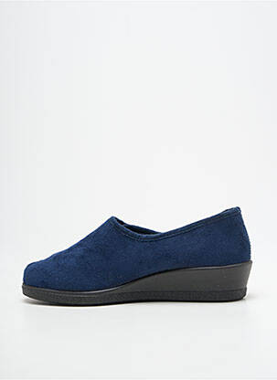 Chaussons/pantoufles tissage satiné talon plat jusqu'à 3cm bleu ROHDE femme
