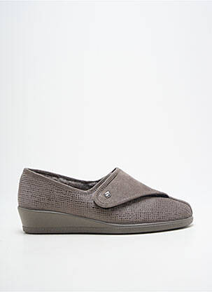 Chaussons/pantoufles tissage satiné talon plat jusqu'à 3cm gris ROHDE femme