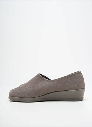 Chaussons/pantoufles tissage satiné talon plat jusqu'à 3cm gris ROHDE femme