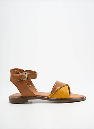 Sandales/nu pieds matière lisse talon plat jusqu'à 3cm jaune ELUE PAR NOUS femme