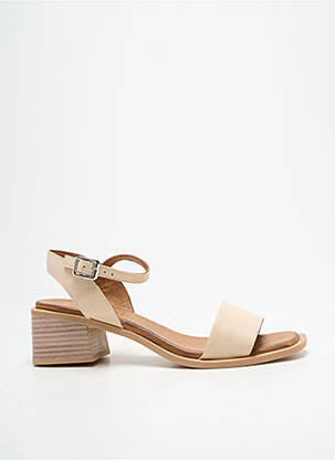 Sandales/nu pieds matière lisse talon de 4 à 6cm beige SANTAFE femme
