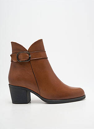 Bottines/boots matière lisse talon de 4 à 6cm marron ELUE PAR NOUS femme