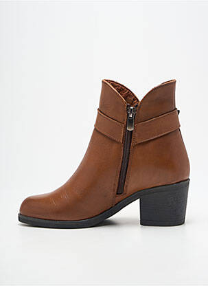 Bottines/boots matière lisse talon de 4 à 6cm marron ELUE PAR NOUS femme