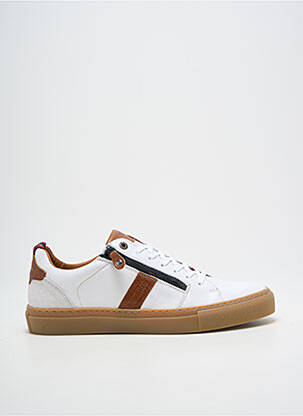 Baskets fermeture zip et lacets bout rond blanc COTEMER homme