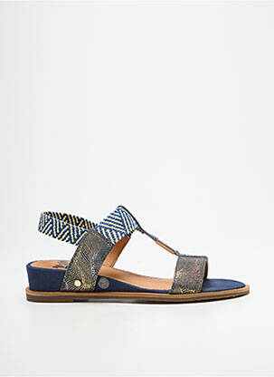 Sandales/nu pieds tissage satiné talon plat jusqu'à 3cm bleu MAM'ZELLE femme