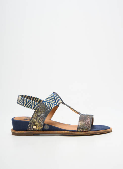 Sandales/nu pieds tissage satiné talon plat jusqu'à 3cm bleu MAM'ZELLE femme