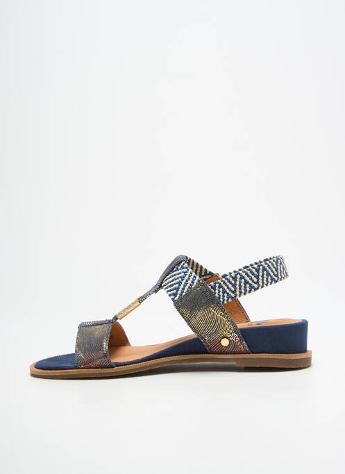 Sandales/nu pieds tissage satiné talon plat jusqu'à 3cm bleu MAM'ZELLE femme