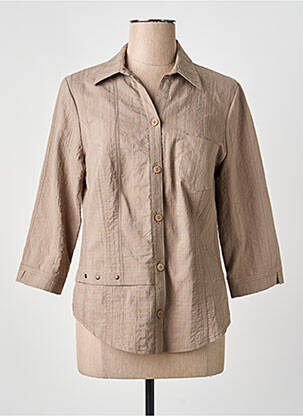 Chemisier coupe cintrée manches 3/4 marron GUY DUBOUIS femme