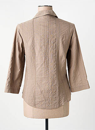 Chemisier coupe cintrée manches 3/4 marron FRANCE RIVOIRE femme