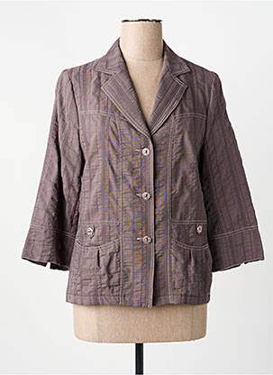 Veste casual col chemisier marron GUY DUBOUIS femme