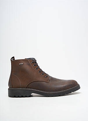 Bottines/boots fermeture zip et lacets talon bas marron IMAC homme