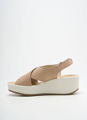 Sandales/nu pieds tissage satiné talon de 4 à 6cm beige IMAC femme