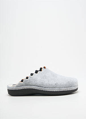 Chaussons/pantoufles bout rond talon plat jusqu'à 3cm gris ELUE PAR NOUS femme