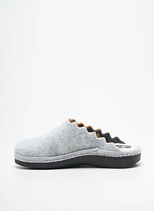 Chaussons/pantoufles bout rond talon plat jusqu'à 3cm gris ELUE PAR NOUS femme