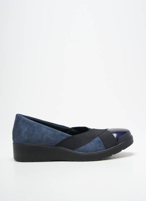 Ballerines nubuck talon plat jusqu'à 3cm bleu IMAC femme